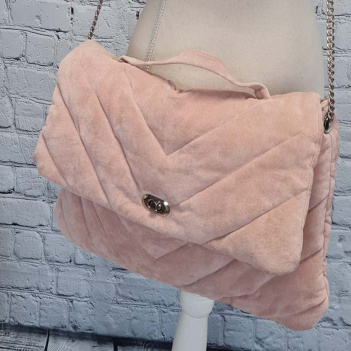 Rose farbene Wildledertasche