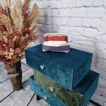 kleine Kosmetiktasche mit Chlipverschluß in Retrodesign