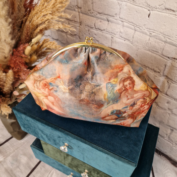 Große Kosmetiktasche mit Chlipverschluß im Retrodesign