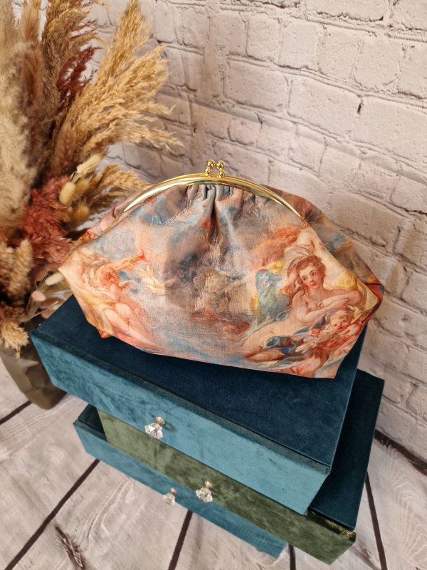 Große Kosmetiktasche mit Chlipverschluß im Retrodesign