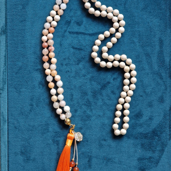 Malakette aus pinken Aventurin und beigen Jaspis